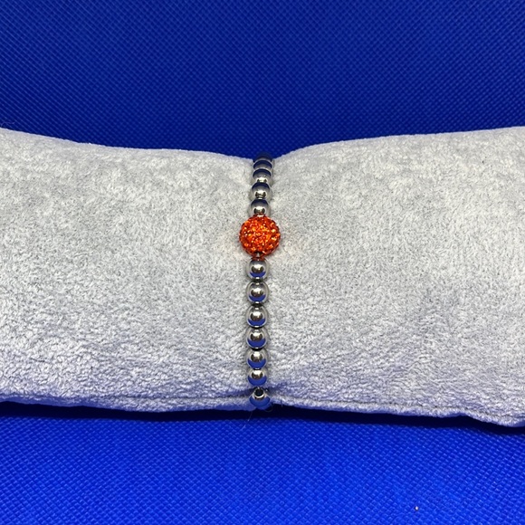 Silver/Orange Rustic Cuff - Picture 3 of 3